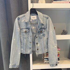 Pistola Light Blue Star-Embellished Denim Jacket